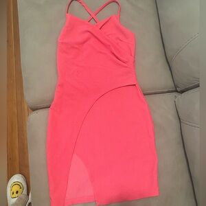 Pink Mini Dress with Slit 💗